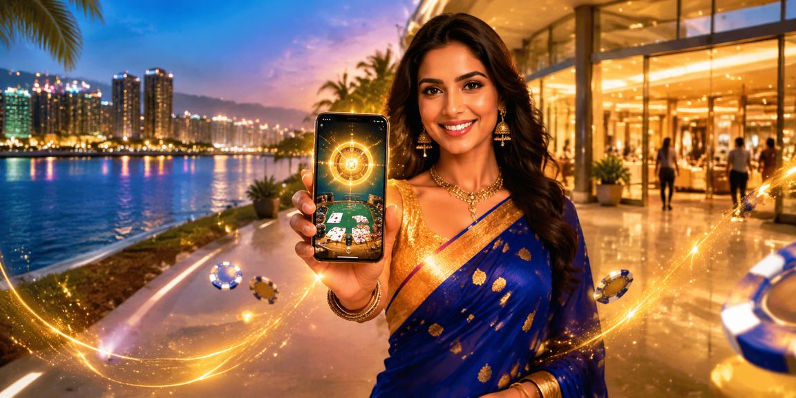 Exciting live baccarat table game with golden blue theme